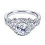 Style ER7478W44JJ
14K White Gold Vintage Halo Engagement Ring